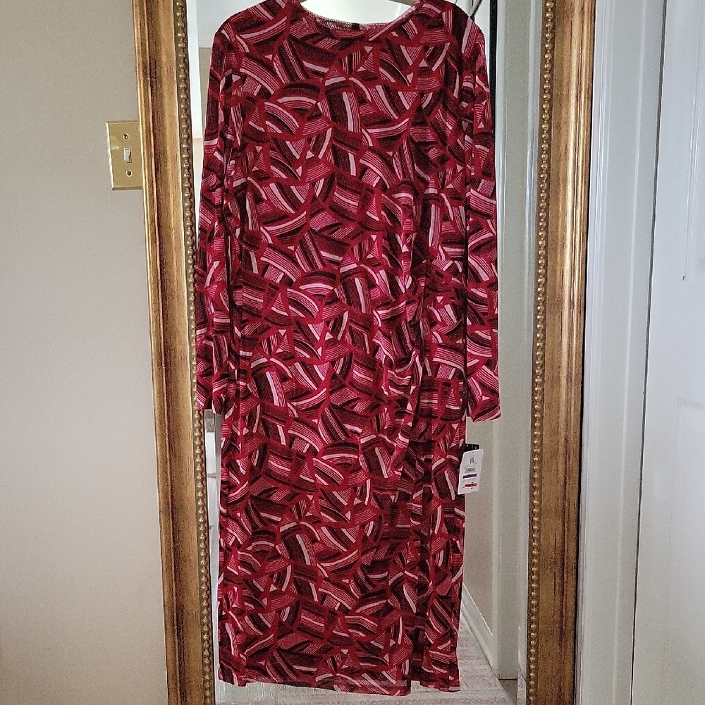Kasper Red Patterned Dress